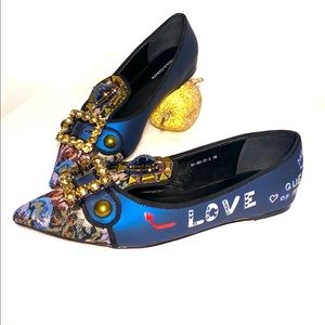 Mules flats Paolo Conte embellished Brocade  style mules shoes